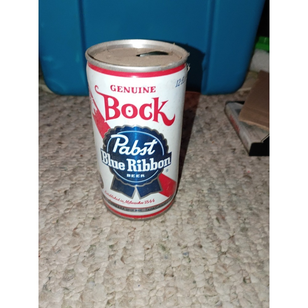 Bock Genuine Pabst Blue Ribbon Pull Tab‎ WI 1970 Empty Beer Can